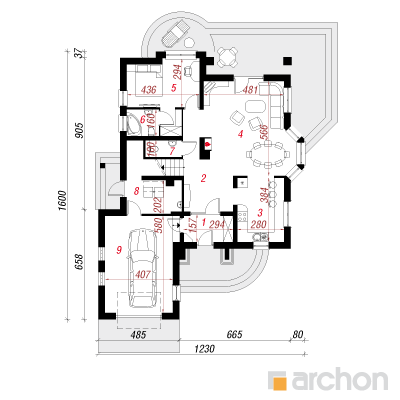  Maja kookostes (G) 1. korruse plaan